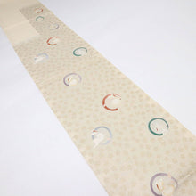 画像をギャラリービューアに読み込む, 【中古】袋帯 細やか花模様にうさぎの丸 淡いグレー セミフォーマル 六通柄 長さ452cm 帯巾30.5cm 正絹着物 FS8-2
