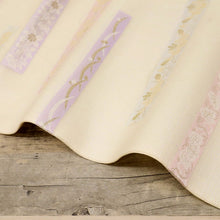 画像をギャラリービューアに読み込む, 【中古】夏帯『絽』袋帯 横段に露芝花模様 フォーマル 略礼装 白アイボリー 長さ440cm 帯巾31cm 正絹着物 FY5-1
