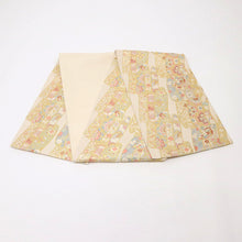 画像をギャラリービューアに読み込む, 【中古】袋帯 煌びやか誰が袖松竹梅吉祥文 鳳翔 砂色 六通柄 フォーマル 略礼装 長さ449cm 帯巾31cm 正絹着物 FY6-13
