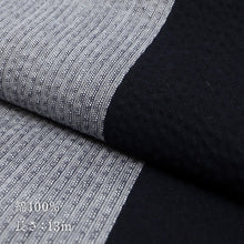 画像をギャラリービューアに読み込む, 洗える着物 阿波しじら織り【紺地に灰藍大縞】 13m No,H25 コットン フルオーダー お仕立て可
