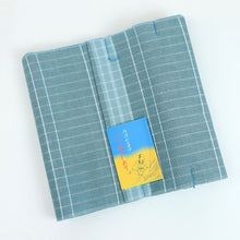 画像をギャラリービューアに読み込む, 洗える着物 阿波しじら織り【涼やか青磁に白格子】 13m No,H62 コットン フルオーダー お仕立て可
