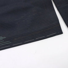 画像をギャラリービューアに読み込む, 【中古】夏着物『絽』訪問着 重なる遠山風景 背紋有 フォーマル 略礼装 藍黒色 身丈159cm 裄丈64.5cm 正絹着物 HA5-8
