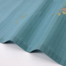 画像をギャラリービューアに読み込む, 【中古】長尺 洗える夏着物 刺繍付下げ『絽』吉祥の丸文 カジュアル 青緑色 身丈163.5cm 裄丈65.5cm 化繊 HA7-3
