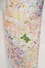 画像をギャラリービューアに読み込む, 【新品】仮絵羽 訪問着 菊と彩りの花々 フォーマル 水色 唐草地紋有 和装きもの 袷正絹着物 HA9-16
