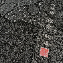 画像をギャラリービューアに読み込む, 【中古】江戸小紋 寄せ柄 ますいわ屋 小紋師落款有 白黒 身丈153cm 裄丈65.5cm 袷正絹着物 HB3-24
