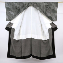 画像をギャラリービューアに読み込む, 【中古】江戸小紋 寄せ柄 ますいわ屋 小紋師落款有 白黒 身丈153cm 裄丈65.5cm 袷正絹着物 HB3-24
