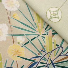 画像をギャラリービューアに読み込む, 【中古】訪問着 作家物＊情景美 落款有 背紋有 グリーン 略礼装 フォーマル 身丈155.5cm 裄丈65.5cm 袷正絹着物 HG11-7
