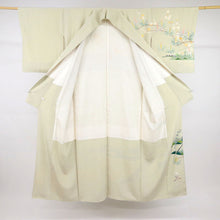 画像をギャラリービューアに読み込む, 【中古】訪問着 作家物＊情景美 落款有 背紋有 グリーン 略礼装 フォーマル 身丈155.5cm 裄丈65.5cm 袷正絹着物 HG11-7
