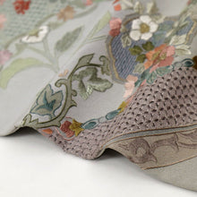 画像をギャラリービューアに読み込む, 小さめ 訪問着『汕頭刺繍』レースに花々の丸唐草 フォーマル 濃灰 和装きもの 正絹着物 HH2-31
