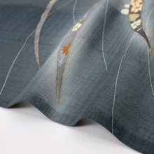 画像をギャラリービューアに読み込む, 【中古】長尺 夏着物 絽紬 訪問着 しっとり露芝模様 カジュアル 濃グレー 身丈163.5cm 裄丈65.5cm 正絹着物 HH6-2
