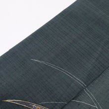 画像をギャラリービューアに読み込む, 【中古】長尺 夏着物 絽紬 訪問着 しっとり露芝模様 カジュアル 濃グレー 身丈163.5cm 裄丈65.5cm 正絹着物 HH6-2
