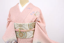 画像をギャラリービューアに読み込む, 【中古】長尺 訪問着 華やぎの辻が花模様 ピンク色 身丈164.5cm 裄丈69cm 袷正絹着物 HM2-14
