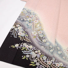 画像をギャラリービューアに読み込む, 【中古】長尺 訪問着 華やぎの辻が花模様 ピンク色 身丈164.5cm 裄丈69cm 袷正絹着物 HM2-14
