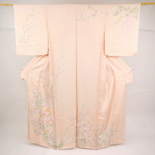 画像をギャラリービューアに読み込む, 仮絵羽 訪問着 蘭に麗しの花々模様 フォーマル 略礼装 淡いピンク 和装きもの 袷正絹着物 HM9-14
