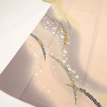 画像をギャラリービューアに読み込む, 【中古】長尺 訪問着 雪芝に宝尽くしの刺繍と鹿の子柄 フォーマル 肌色 身丈165cm 裄丈63.5cm 和装 きもの 袷正絹着物 HM9-9 lsize トールサイズ
