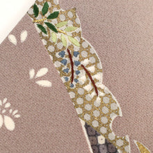 画像をギャラリービューアに読み込む, 【中古】長尺 訪問着 雪芝に宝尽くしの刺繍と鹿の子柄 フォーマル 肌色 身丈165cm 裄丈63.5cm 和装 きもの 袷正絹着物 HM9-9 lsize トールサイズ
