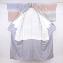 画像をギャラリービューアに読み込む, 【中古】訪問着 横段と揺れる小さな蘭の花模様 フォーマル 略礼装 紫系多色 身丈157cm 裄丈63cm 袷正絹着物 HP3-4
