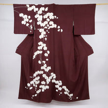 画像をギャラリービューアに読み込む, 【中古】長尺 訪問着『寺島利男』胡蝶蘭の花 バーガンディー 略礼装 フォーマル 身丈171.5cm 裄丈66cm 袷正絹着物 HP4-15
