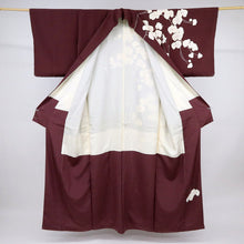 画像をギャラリービューアに読み込む, 【中古】長尺 訪問着『寺島利男』胡蝶蘭の花 バーガンディー 略礼装 フォーマル 身丈171.5cm 裄丈66cm 袷正絹着物 HP4-15
