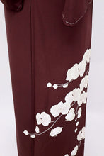 画像をギャラリービューアに読み込む, 【中古】長尺 訪問着『寺島利男』胡蝶蘭の花 バーガンディー 略礼装 フォーマル 身丈171.5cm 裄丈66cm 袷正絹着物 HP4-15
