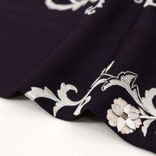 画像をギャラリービューアに読み込む, 【中古】長尺 刺繍 訪問着 極上花唐草模様 黒紅色×黒鳶色 袷正絹着物 HP7-5
