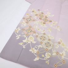 画像をギャラリービューアに読み込む, 【中古】訪問着 エレガント 花菱七宝に花唐草模様 鴇鼠色 略礼装 フォーマル 身丈157cm 裄丈64cm 袷正絹着物 HP9-13
