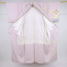 画像をギャラリービューアに読み込む, 【中古】訪問着 エレガント 花菱七宝に花唐草模様 鴇鼠色 略礼装 フォーマル 身丈157cm 裄丈64cm 袷正絹着物 HP9-13
