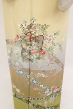 画像をギャラリービューアに読み込む, 【中古】長尺 訪問着 極上 汕頭刺繍 雅やか花車 フォーマル 略礼装 蒸栗色 淡黄色 身丈164cm裄丈67cm 和装きもの 袷正絹着物 HY11-16 lsize トールサイズ
