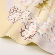 画像をギャラリービューアに読み込む, 仮絵羽 訪問着 籬に麗しの花々模様 フォーマル 黄色 薄香色 和装きもの 袷正絹着物 HY9-15
