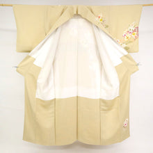 画像をギャラリービューアに読み込む, 【中古】上質特選 訪問着 しっとり蘭の花模様 ベージュ 袷正絹着物 HY9-4
