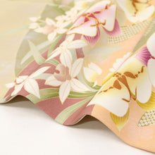 画像をギャラリービューアに読み込む, 【中古】上質特選 訪問着 しっとり蘭の花模様 ベージュ 袷正絹着物 HY9-4
