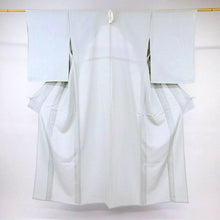 画像をギャラリービューアに読み込む, 【中古】夏着物『絽』色無地 淡いブルーグレー 背紋有 身丈162.5cm 裄丈66cm 正絹着物 IH7-6
