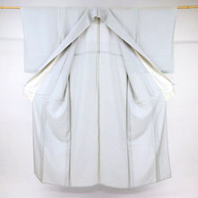 画像をギャラリービューアに読み込む, 【中古】夏着物『絽』色無地 淡いブルーグレー 背紋有 身丈162.5cm 裄丈66cm 正絹着物 IH7-6
