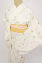 画像をギャラリービューアに読み込む, 【中古】上質 長襦袢 大小ダルマ 白 着物下 身丈120.5cm 裄丈64cm 正絹 和装 きもの J7-1
