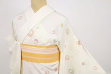 画像をギャラリービューアに読み込む, 【中古】上質 長襦袢 大小ダルマ 白 着物下 身丈120.5cm 裄丈64cm 正絹 和装 きもの J7-1
