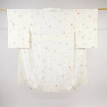 画像をギャラリービューアに読み込む, 【中古】上質 長襦袢 大小ダルマ 白 着物下 身丈120.5cm 裄丈64cm 正絹 和装 きもの J7-1
