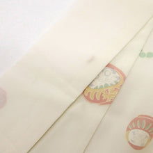 画像をギャラリービューアに読み込む, 【中古】上質 長襦袢 大小ダルマ 白 着物下 身丈120.5cm 裄丈64cm 正絹 和装 きもの J7-1
