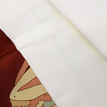 画像をギャラリービューアに読み込む, 【中古】上質 長襦袢 赤茶色 はんなりぽっくり 着物下 身丈121cm 裄丈63cm 正絹 和装 きもの J7-3
