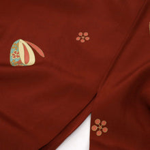 画像をギャラリービューアに読み込む, 【中古】上質 長襦袢 赤茶色 はんなりぽっくり 着物下 身丈121cm 裄丈63cm 正絹 和装 きもの J7-3
