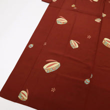 画像をギャラリービューアに読み込む, 【中古】上質 長襦袢 赤茶色 はんなりぽっくり 着物下 身丈121cm 裄丈63cm 正絹 和装 きもの J7-3
