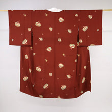 画像をギャラリービューアに読み込む, 【中古】上質 長襦袢 赤茶色 はんなりぽっくり 着物下 身丈121cm 裄丈63cm 正絹 和装 きもの J7-3
