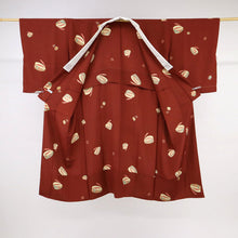 画像をギャラリービューアに読み込む, 【中古】上質 長襦袢 赤茶色 はんなりぽっくり 着物下 身丈121cm 裄丈63cm 正絹 和装 きもの J7-3

