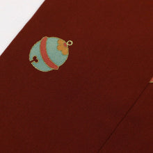 画像をギャラリービューアに読み込む, 【中古】上質 長襦袢 赤茶色 はんなりぽっくり 着物下 身丈121cm 裄丈63cm 正絹 和装 きもの J7-3
