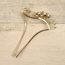 画像をギャラリービューアに読み込む, パールとストーンのかんざし 2色 　花唐草 簪 かんざし パール 髪飾り イチョウ型 銀杏 ラインストーン ゴールド シルバー フォーマル 礼装 訪問着 着物 ドレス 結婚式 洋装 着付け 和装小物【IT】M15-014S M15-014G
