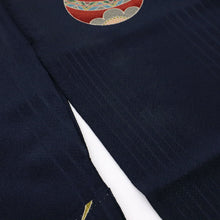 画像をギャラリービューアに読み込む, 【中古】長尺 単衣 小紋 懐かしの玩具 サイコロ手毬狛犬 濃紺 カジュアル 作家落款有 身丈166.5cm 裄丈71cm 正絹着物 KA6-3
