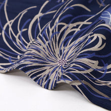 画像をギャラリービューアに読み込む, 【中古】長尺 洗える夏着物 小紋『ヒロミチナカノ』糸菊 カジュアル 濃紺 身丈158cm 裄丈68cm 化繊 KA7-64
