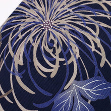 画像をギャラリービューアに読み込む, 【中古】長尺 洗える夏着物 小紋『ヒロミチナカノ』糸菊 カジュアル 濃紺 身丈158cm 裄丈68cm 化繊 KA7-64
