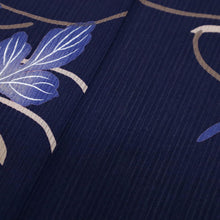 画像をギャラリービューアに読み込む, 【中古】長尺 洗える夏着物 小紋『ヒロミチナカノ』糸菊 カジュアル 濃紺 身丈158cm 裄丈68cm 化繊 KA7-64
