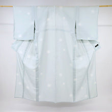 画像をギャラリービューアに読み込む, 【中古】洗える夏着物 小紋『森英恵』彩りの蛍ぼかし 蕎麦切色 水色 化繊着物 カジュアル 身丈155.5cm 裄丈64cm KA9-6
