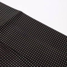 画像をギャラリービューアに読み込む, 【中古】特選 単衣 お召 小さなドットの横段 黒茶色 身丈159cm 裄丈67.5cm 正絹着物 KB6-12
